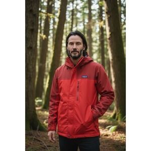Patagonia Men's Gore-Tex‎ Rain Jacket Red Parka Shell Full Zip Size XL